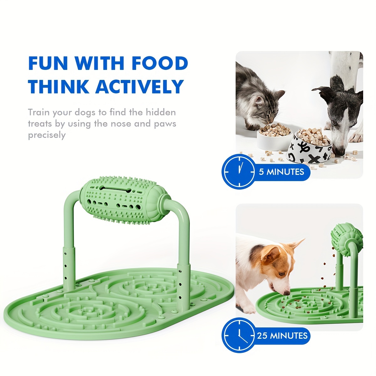  Juguete interactivo para perros, bandeja de comida lenta,  suministros de entrenamiento para cachorros, juguetes interactivos para  entrenamiento de coeficiente intelectual y estimulante mental, estimulación  mental como regalo para cachorros