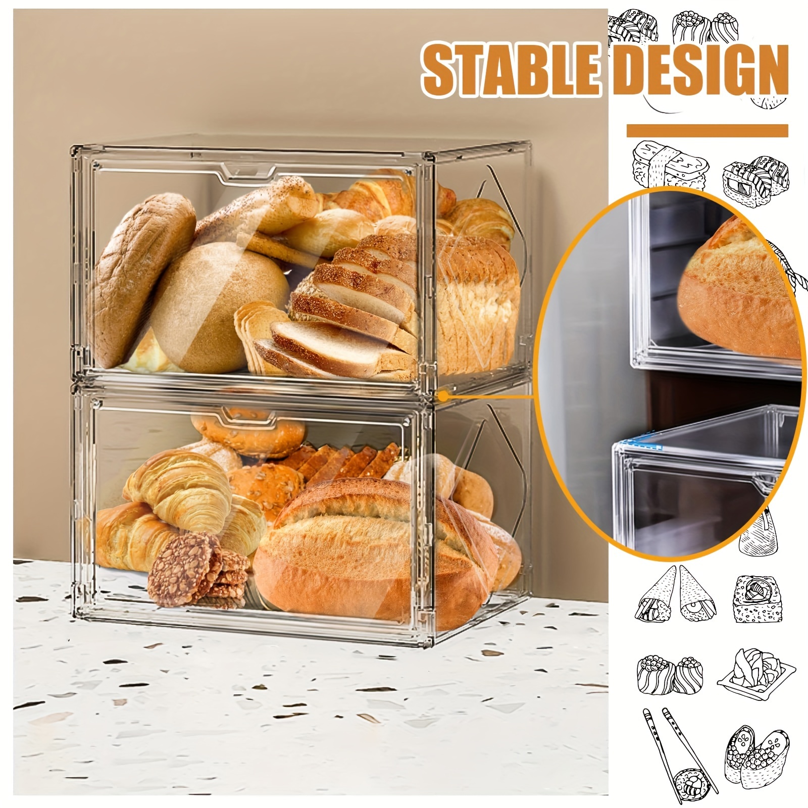 Transparent Plastic Toast Bread Storage Box, Food Storage Container,  Multifunctional Airtight Organizer For Kitchen, Kitchen Gadgets, Kitchen  Accessories, Kitchen Stuffs - Temu