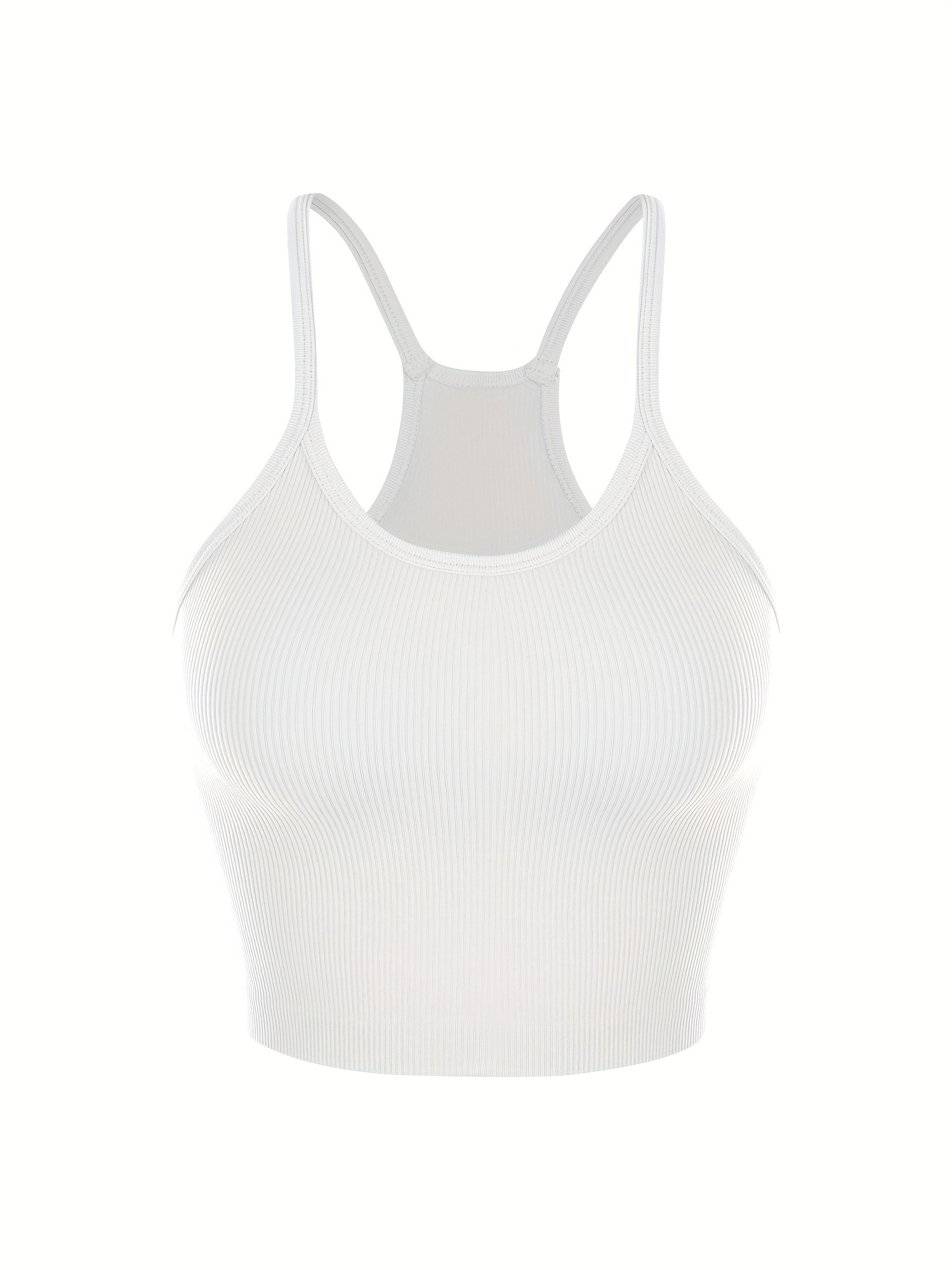 LASLULU Womens Sports Bra Seamless Workout Tops Racer Back Gym Ribbed Cropped  Tank Tops Low Medium Impact Halter Neck Fitness Longline Yoga Bra  Activewear(White Small) at  Women's Clothing store