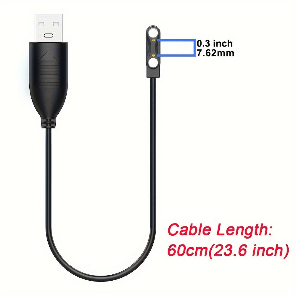 Cable de carga para reloj inteligente, cable de carga USB de absorción  magnética de 4 pines para relojes inteligentes Bluetooth: el tamaño de la