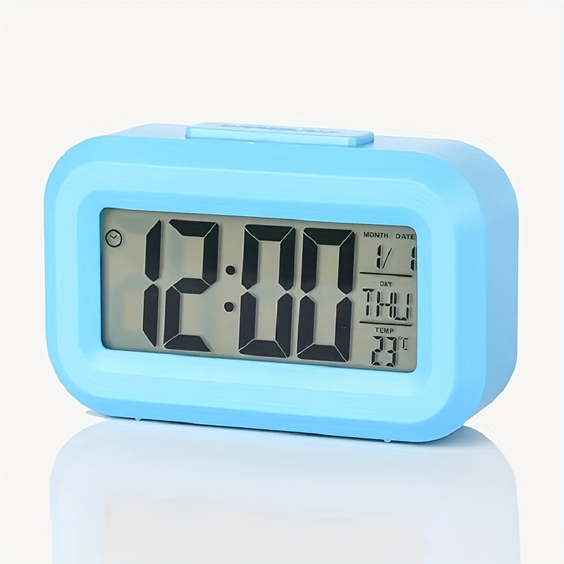 Plástico Mute Despertador LCD Reloj Inteligente Temperatura Lindo