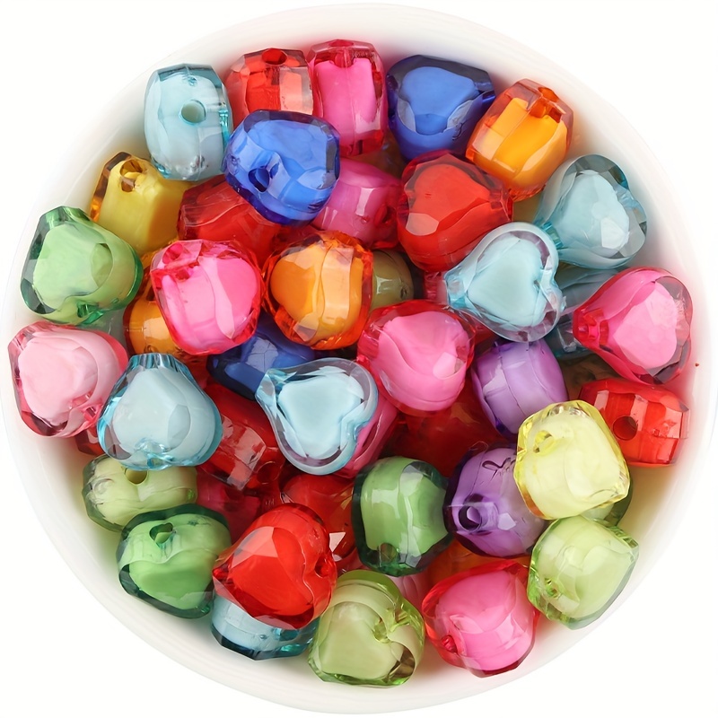 Acrylic Bracelet Accessories, Acrylic Heart Shape Beads