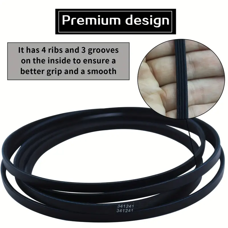 8066065 Dryer Belt Replacement - Fits Whirlpool, Kenmore, Maytag & More (1 Belt)