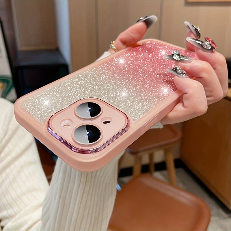 Gradient Glitter Iphone 15 Pro Max Plus Mobile Case Magnetic - Temu