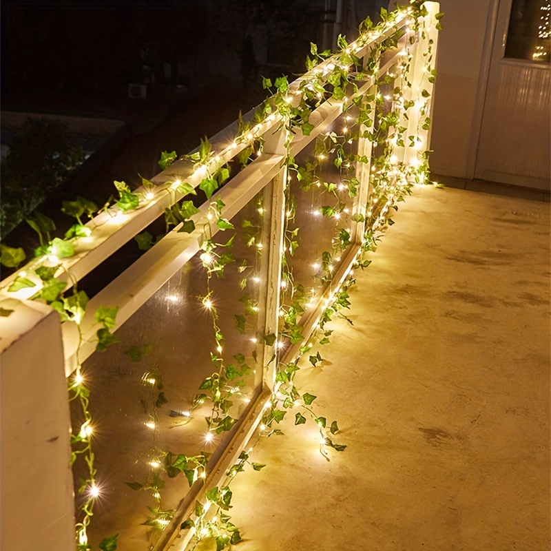 12pack Ivy Fake Vine String Lights, 12 Pack 86ft Artificial Ivy With String  Lights, 100 LED String Lights, Leaf Artificial Leaves String Lights, Suita