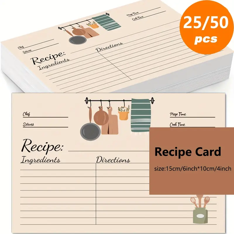 Kitchen Recipe Card Set Diy Recipe Card Recipe Card Box For - Temu Austria