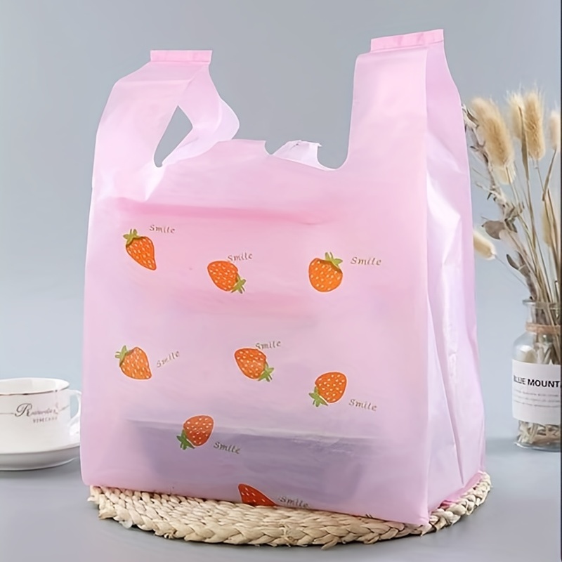 Supermarket Plastic Bags Pink, Pink Plastic Bag Handle