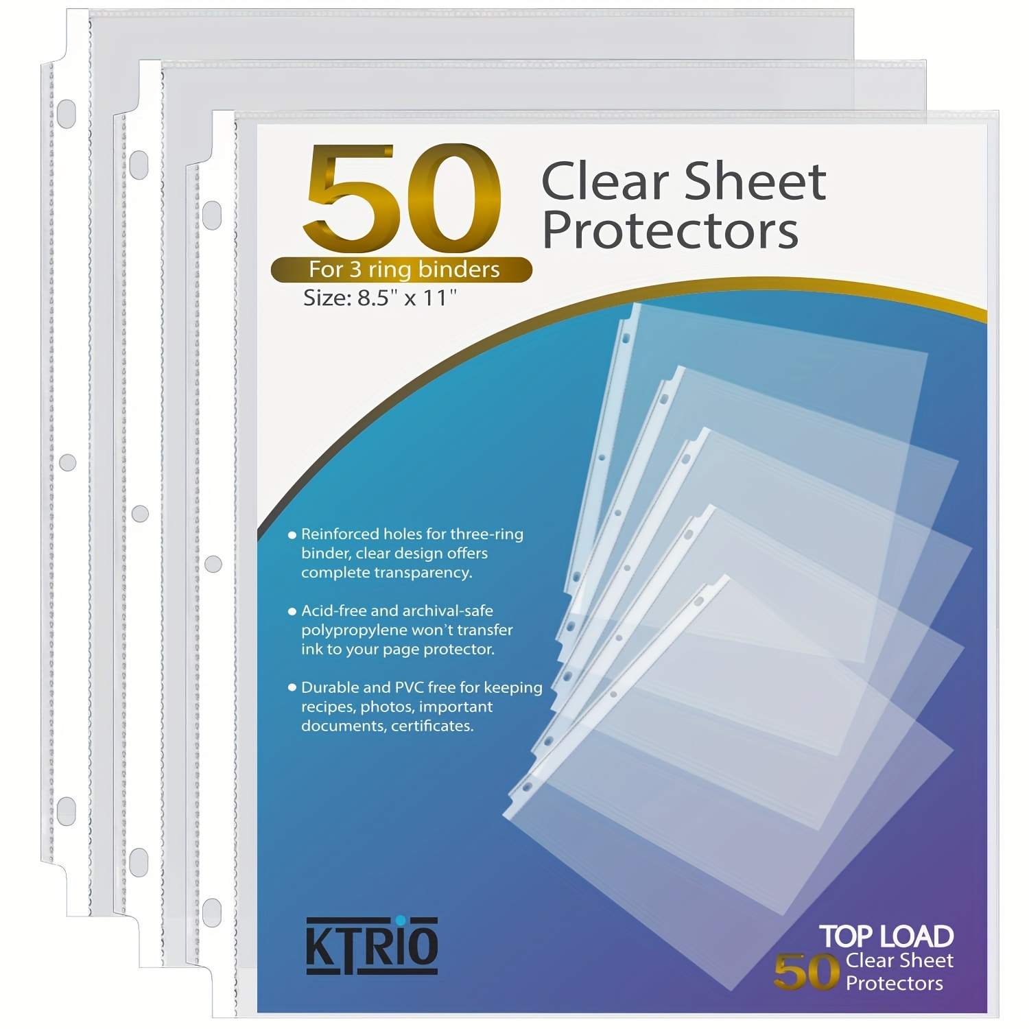 Sheet Protectors Clear Page Protectors For 3 Ring Binde - Temu