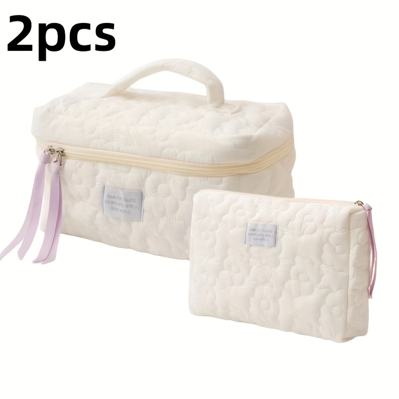 Quilted Cosmetic Bags - Set of 2