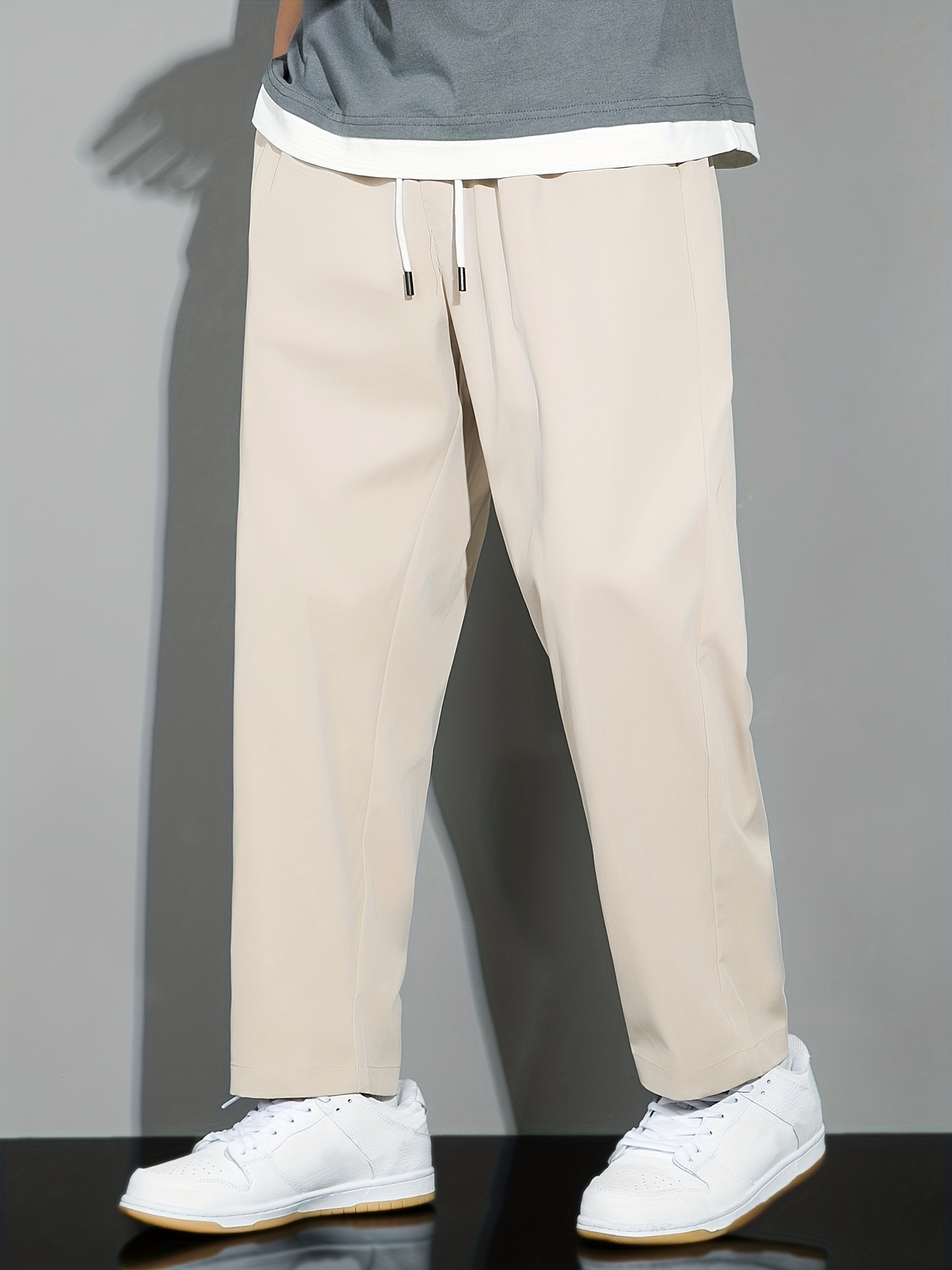 Men's Plain Drawstring Loose Comfy Trousers - Temu United Kingdom