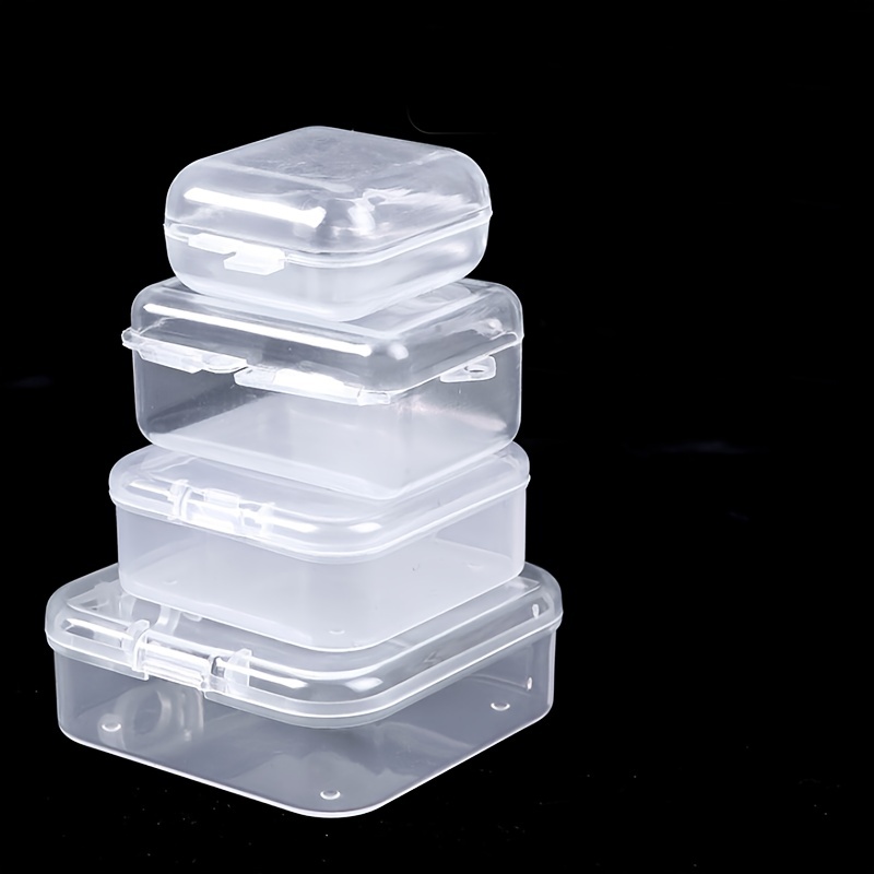 4pcs New Transparent Acrylic Storage Box Clear Square Cube