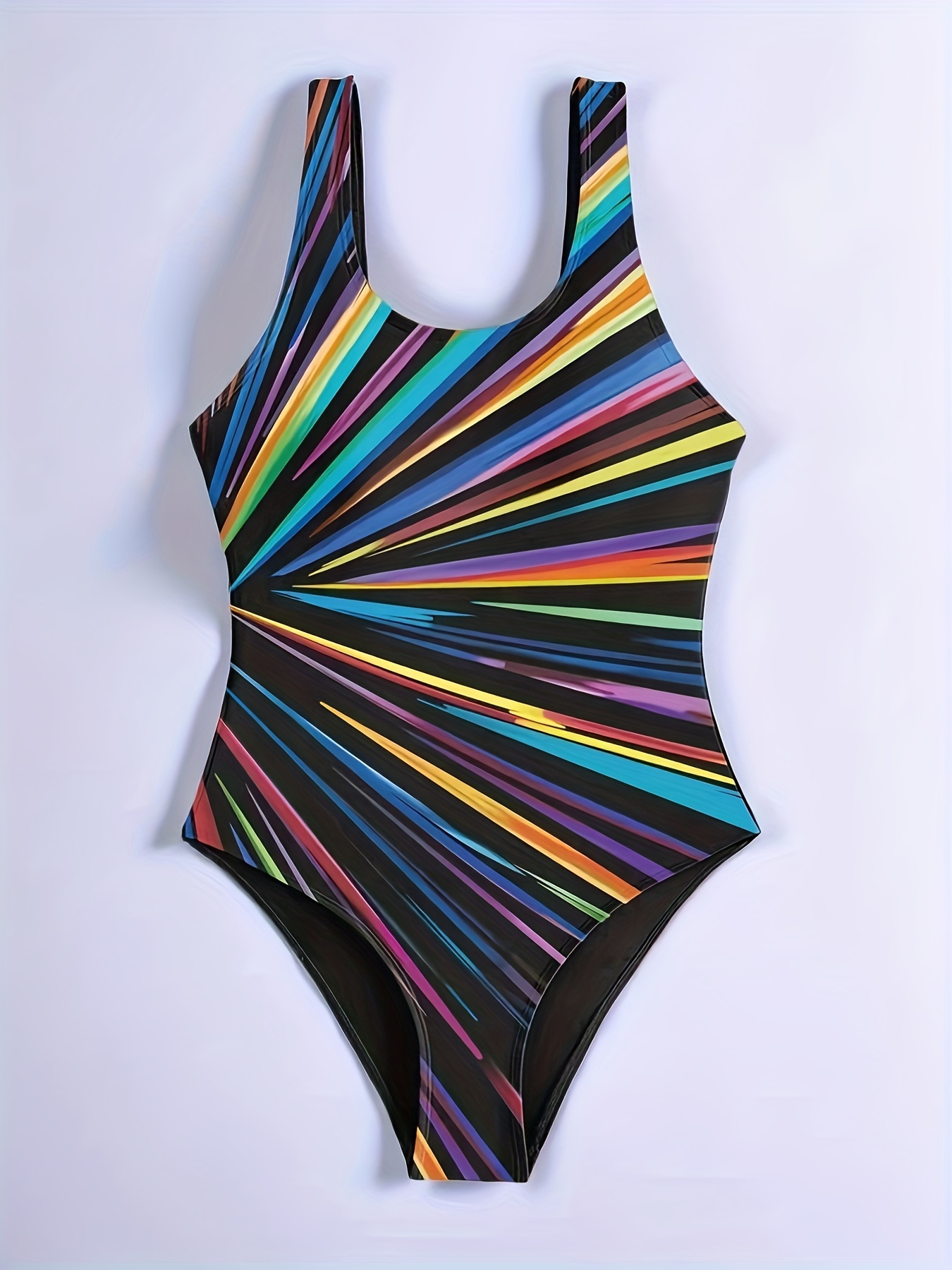 Rainbow Retro Swimsuit Retro Swimwear, Rainbow Bathing Suit One