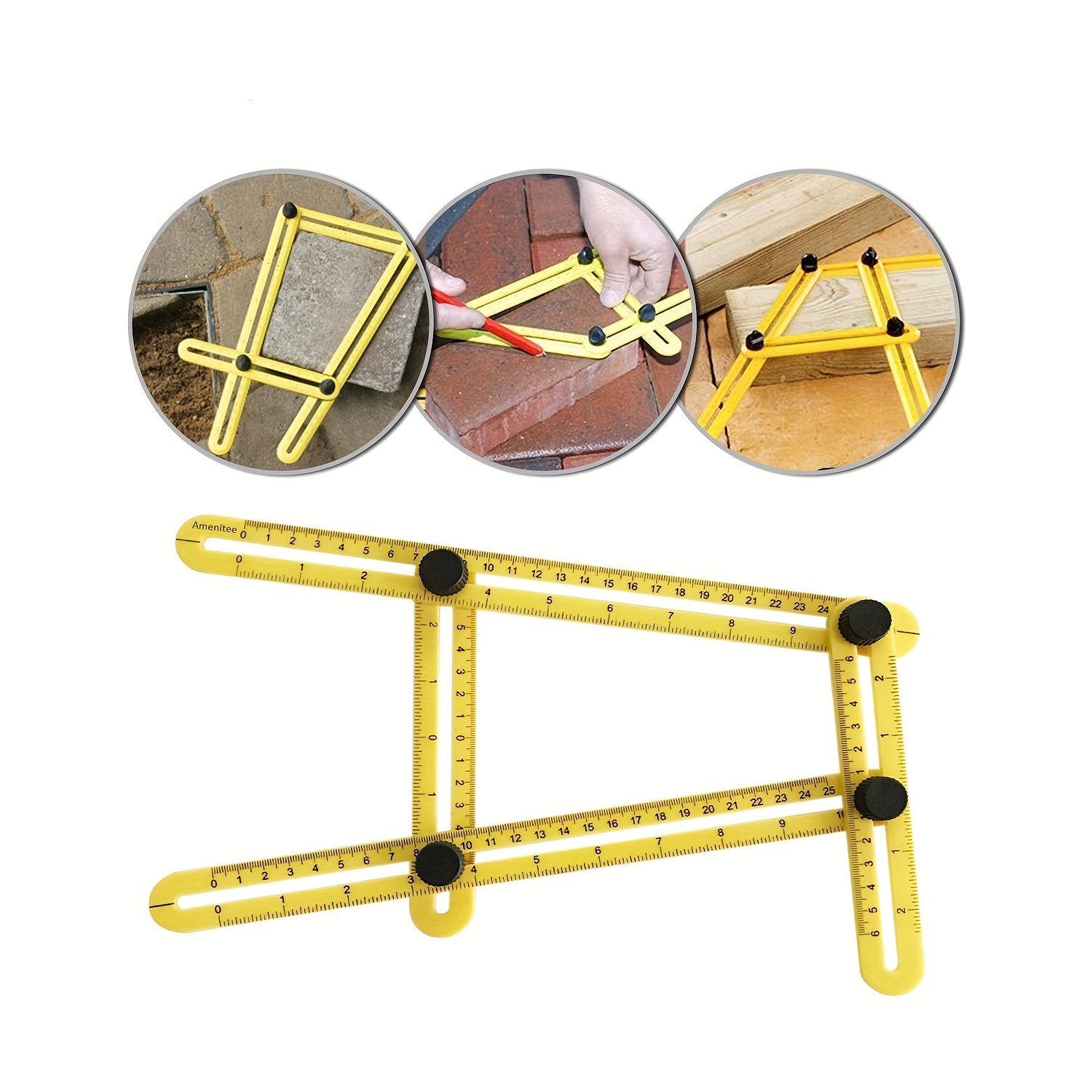 4 Fold Ruler Square Angle Multi Ruler ABS Plastic