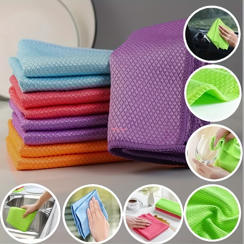 5pcs Random Color Cleaning Cloths, Simple Soft Cleaning Rags For Home