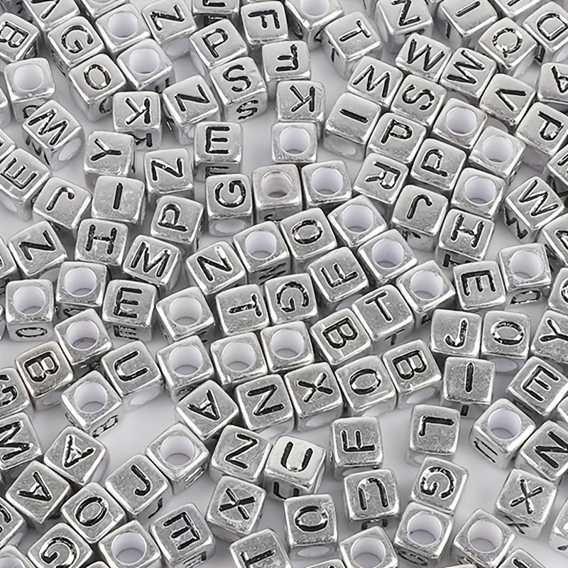 Number & Symbol Beads 6mm White (100 Pieces)