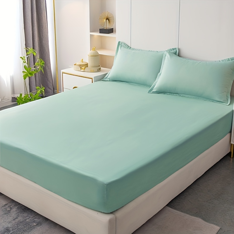 Solid Color Fitted Sheet Set Dustproof Non slip Mattress - Temu