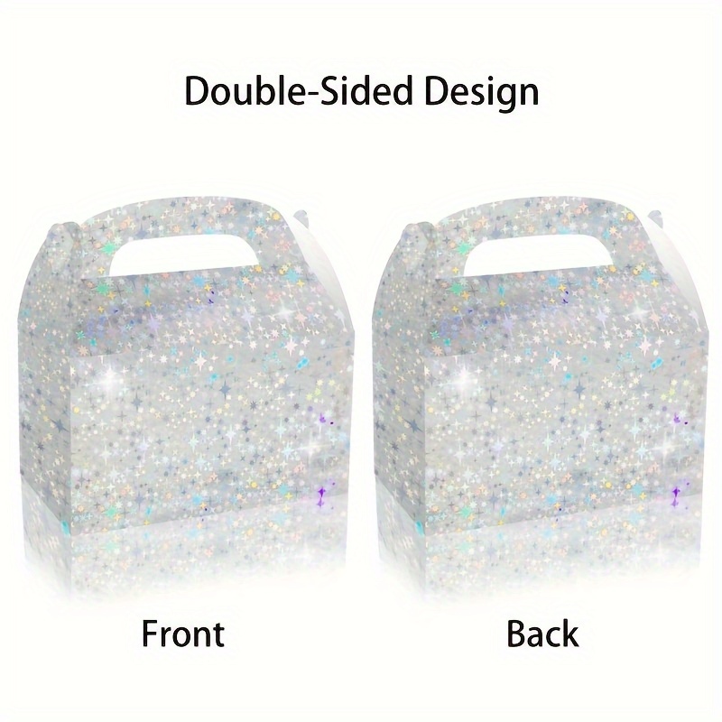 12pcs Laser Gradient Gift Paper Box Snow Reflective Polarization