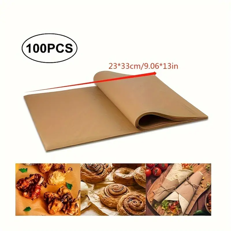 Unbleached Parchment Paper,, Disposable Air Fryer Liners, Non