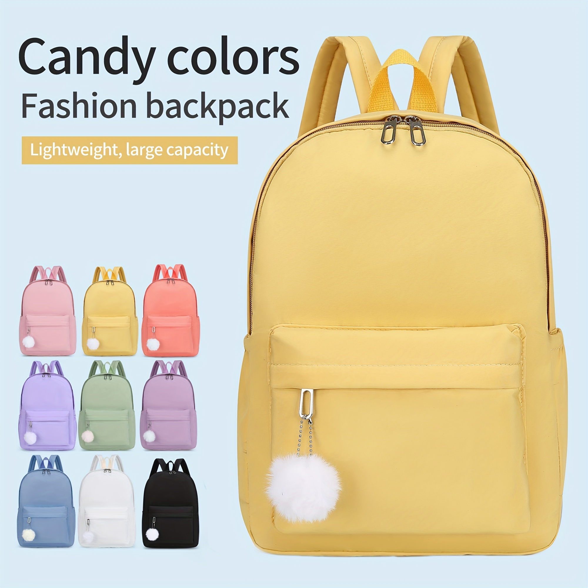 KALIDI Casual Backpack for Women,15 Inches Laptop Classic Backpack Camping Rucksack Travel Outdoor Daypack College School Bag, Yellow