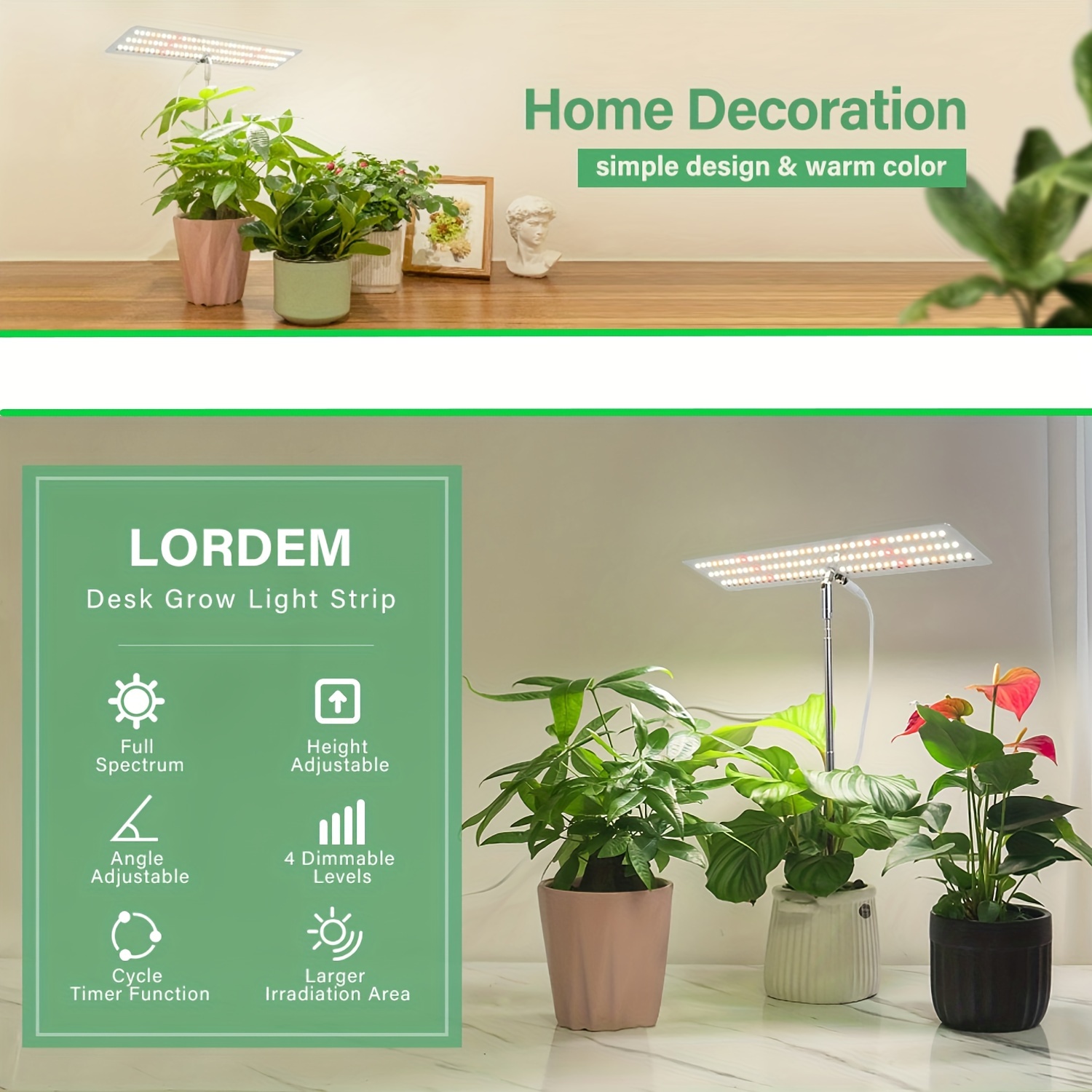 Lampes de croissance LED pour plantes d'intérieur, spectre complet