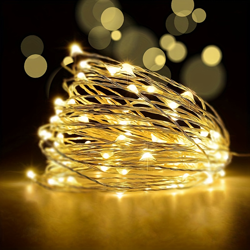 Guirlande Lumineuse [Lot de 20], Mini Guirlande LED a Pile 1M 10 LEDs Fil  de Cuivre Intérieur et Extérieur Décoration Lumière pour Chambre Noël