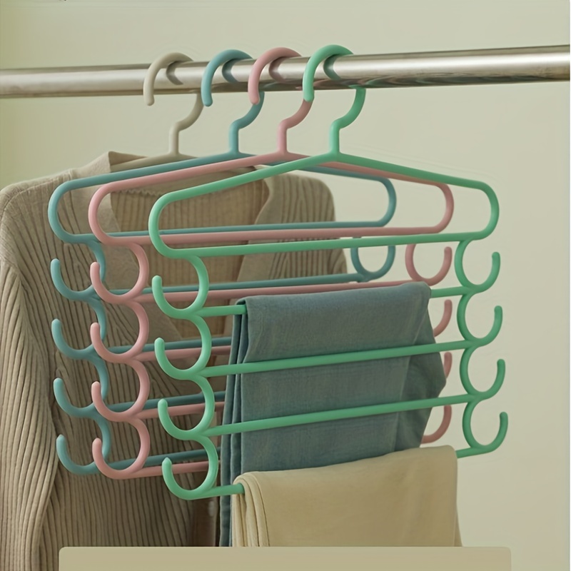 1pc Creative Multilayer Storage Pants Hanger Plastic Clothes