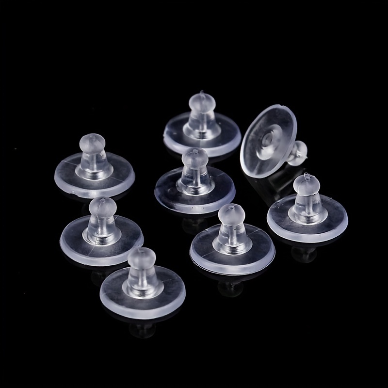 100-200pcs Rubber Earring Back Silicone Round Ear Plug Blocked Caps Earrings  Back Stoppers For DIY Parts Jewelry Findings Making