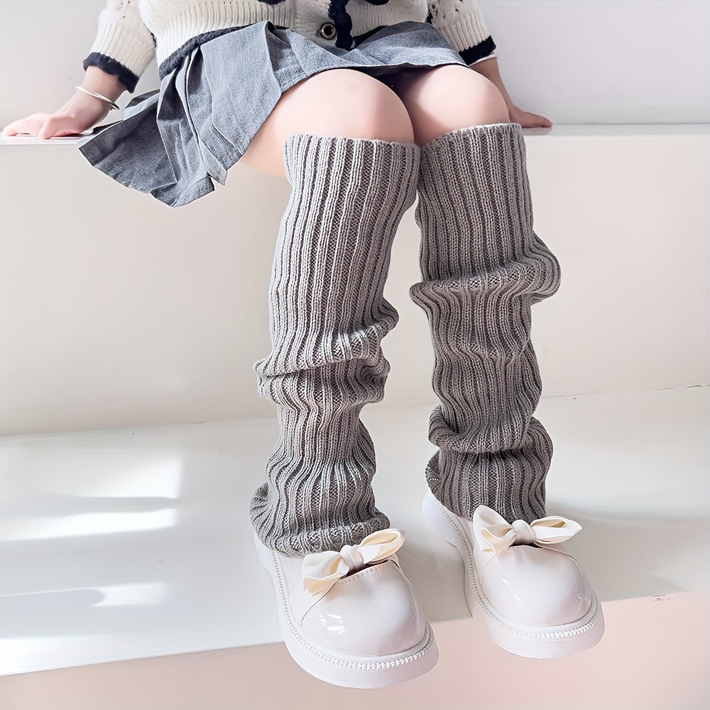 4 Pairs Kawaii Leg Warmers Loose Knitted Leg Warmers Wool Ball