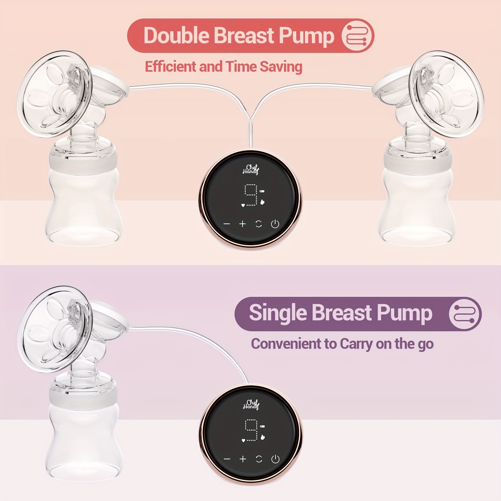 E2 Wearable Breast Pump Silicone Flange 24mm Level 9 Smart Electric Breast  Pump