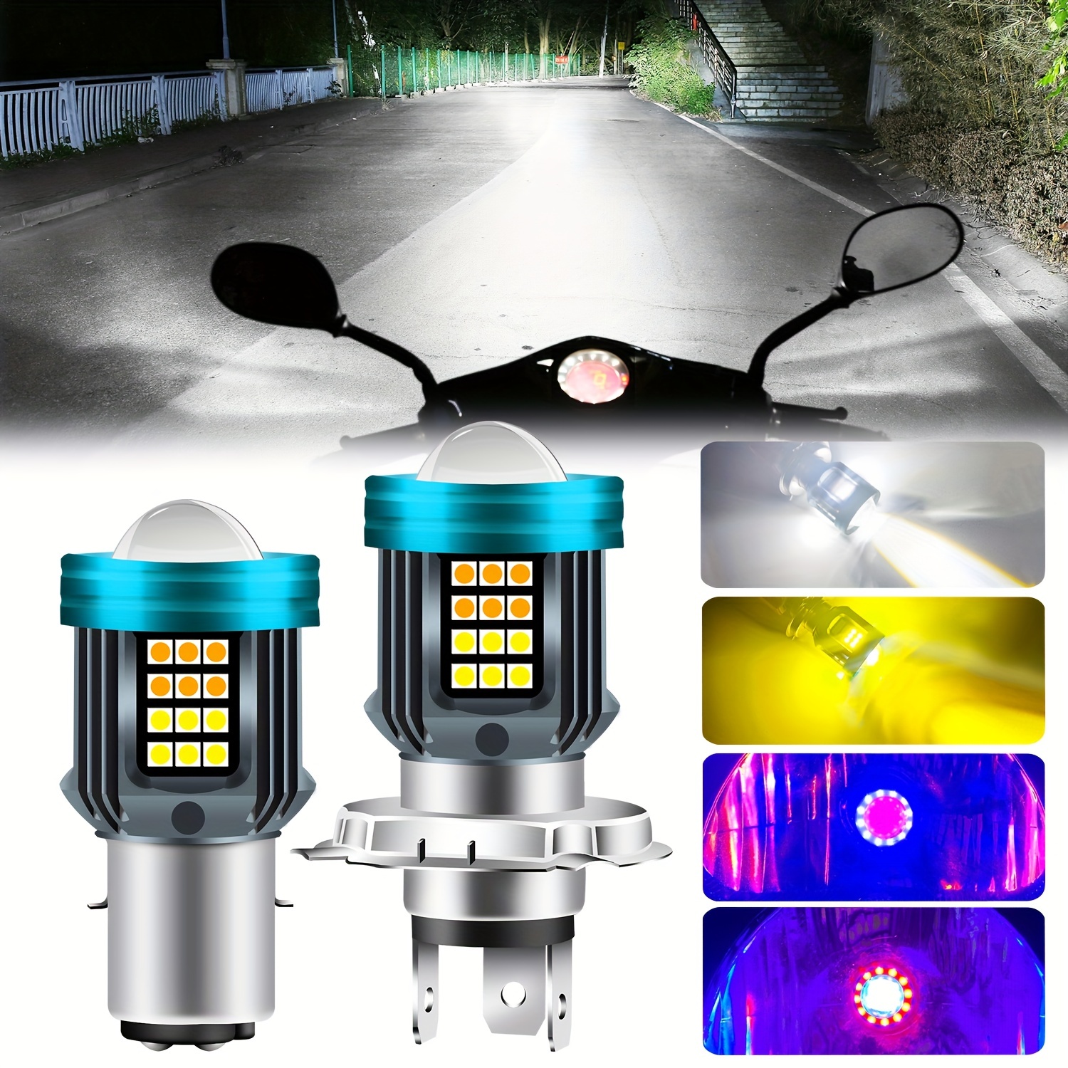 Motorcycle Led Headlight Projector Lens Dual Angel Devil Eye - Temu