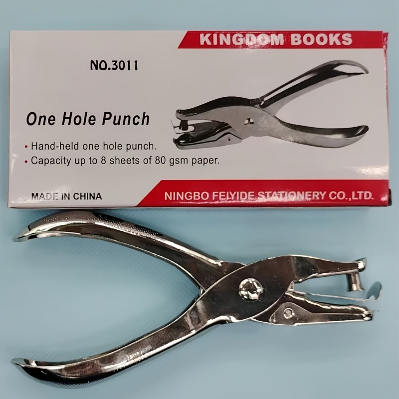 1/4 Single Hole Punch Handheld Hole Puncher Metal Paper Puncher, Silver  2pcs