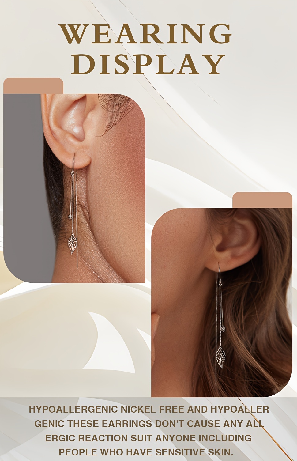 a pair of womens earrings with tassels and hollow leaf earrings 2 6g 925silvery for   and gift   details 2