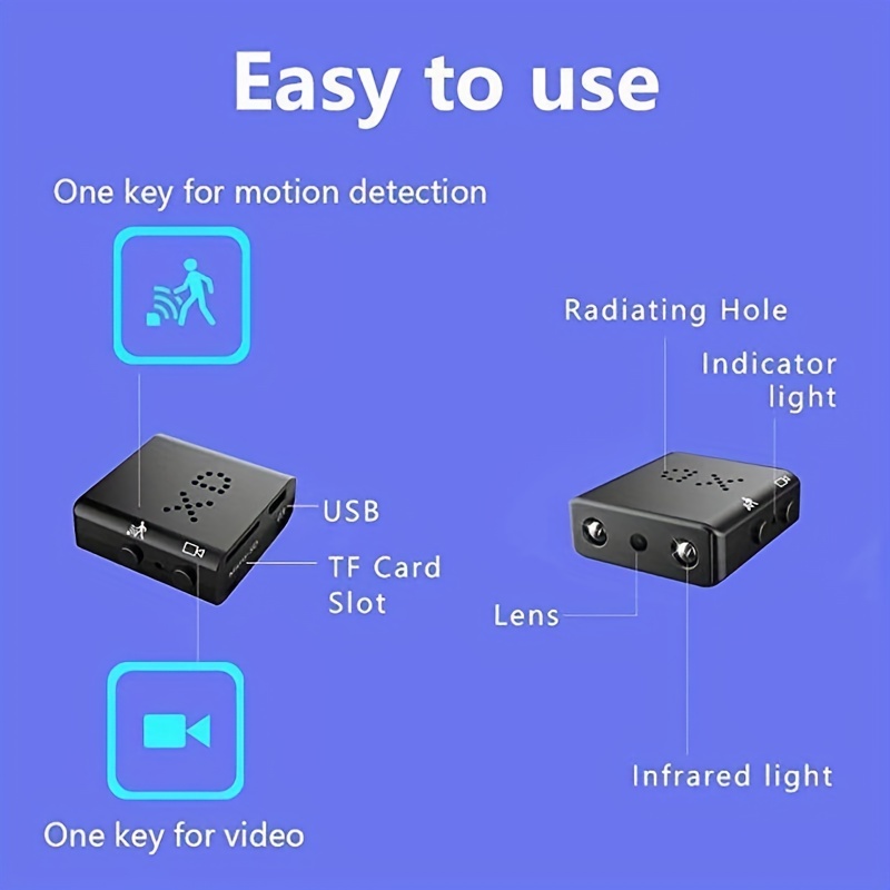 Portable Full Hd Micro Camera Security Protection Night - Temu United  Kingdom