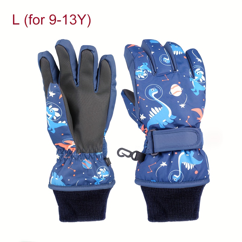 1 Pair Childrens Winter Skiing Gloves Cartoon Warm Keeping Gloves
