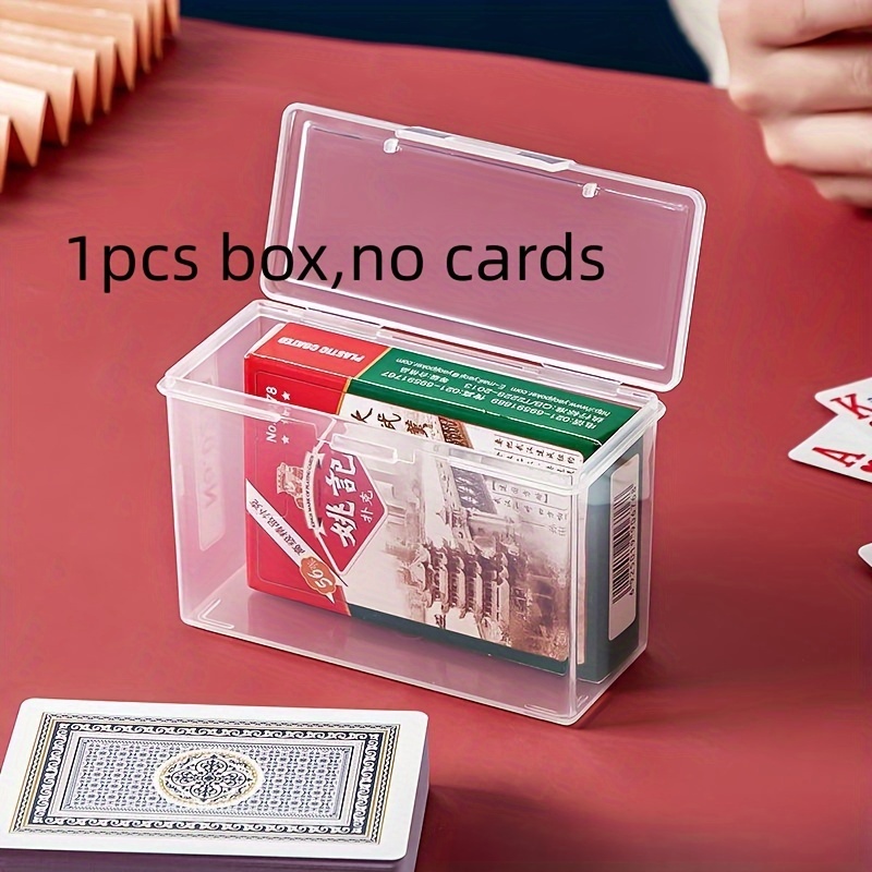 10Pcs Clear Plastic Playing Card Boxes Snaps Closed Poker Gaming Playing  Card Deck Cases Holder Plastic Storage Box Clear Trading Card Box Plastic
