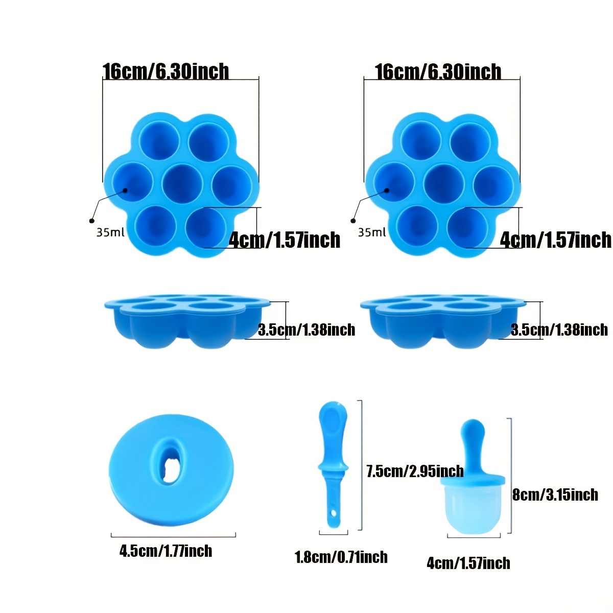 1 Molde De Silicona Para Paletas, Molde De Silicona Para Paletas De 7  Orificios, Accesorios De Cocina - Temu