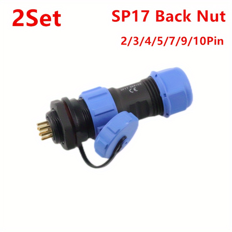 Conectores eléctricos impermeables SP17 Series 2 pines macho macho