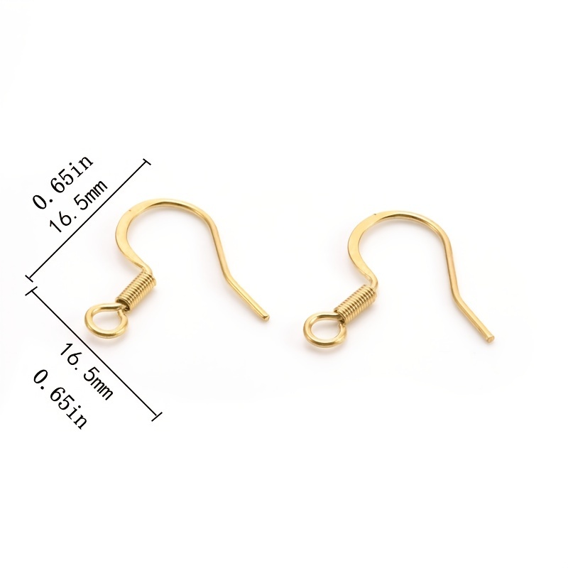 20pcs/set Stainless Steel Earring Hooks, Golden Earring Clasps, Ear Setting  Base For DIY Jewelry Making Components Supplies