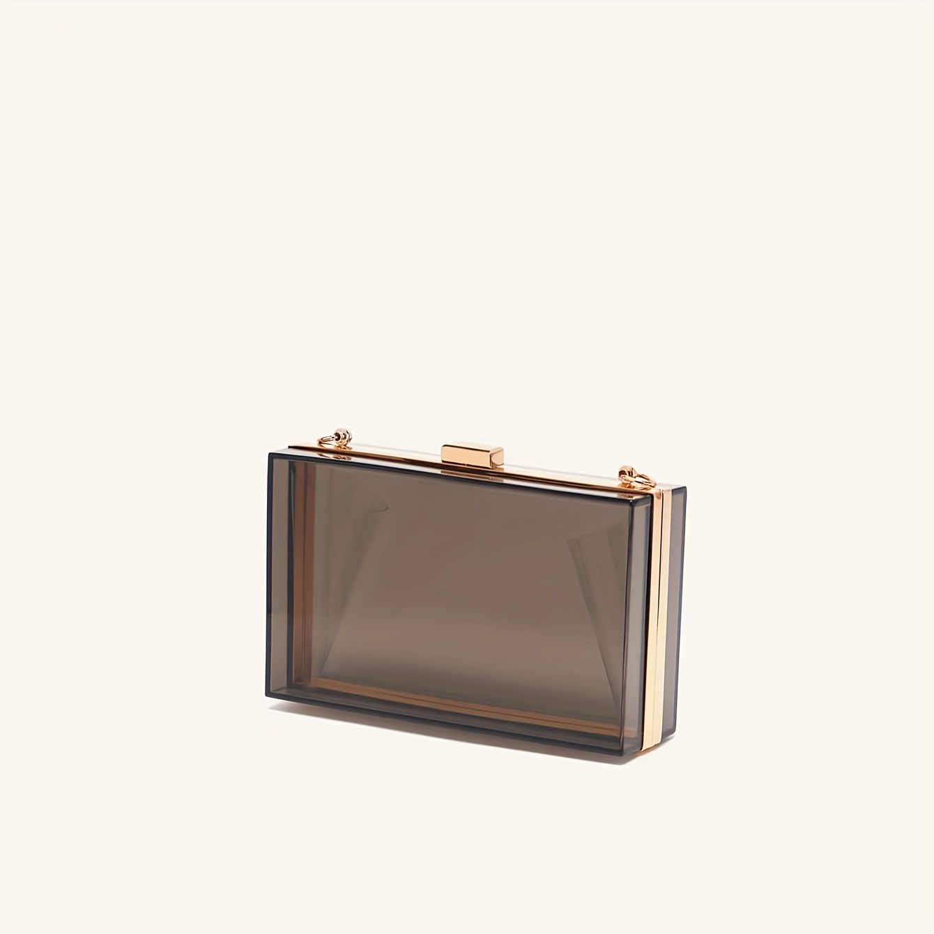 Women's Acrylic Evening Bag Glitter Clutch Purse Transparent Golden Box  Handbag Shoulder Bag for Banquets Dinners Parties 