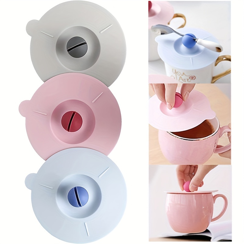 Silicone Cup Lids Circle Cup Cover Anti dust Airtight Seal Mug
