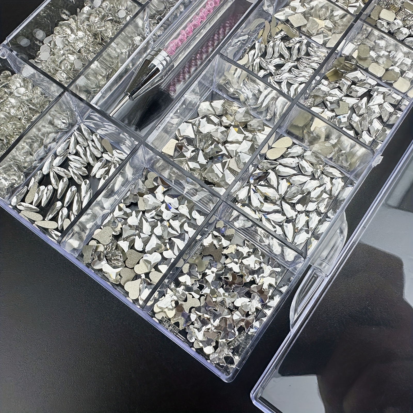 Multi shaped Rhinestones Kit With Wax Pen Glass Crystal Ab - Temu