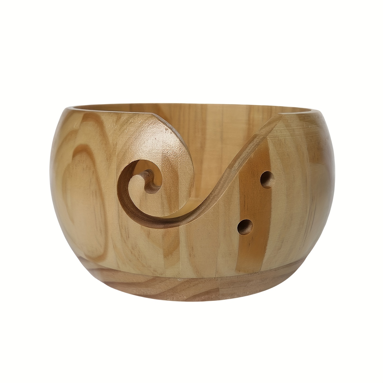 Creative Wooden Yarn Bowl Diy Yarn Storage Container Round - Temu