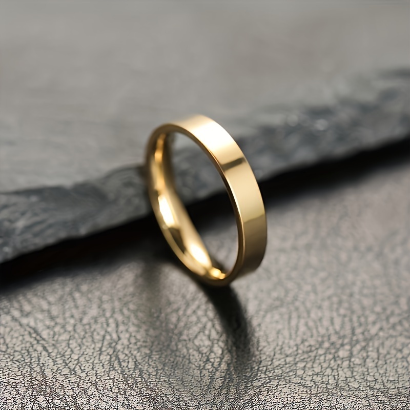 2mm 4mm 6mm 8mm Stainless Steel Wedding Ring For Women Flat Finger