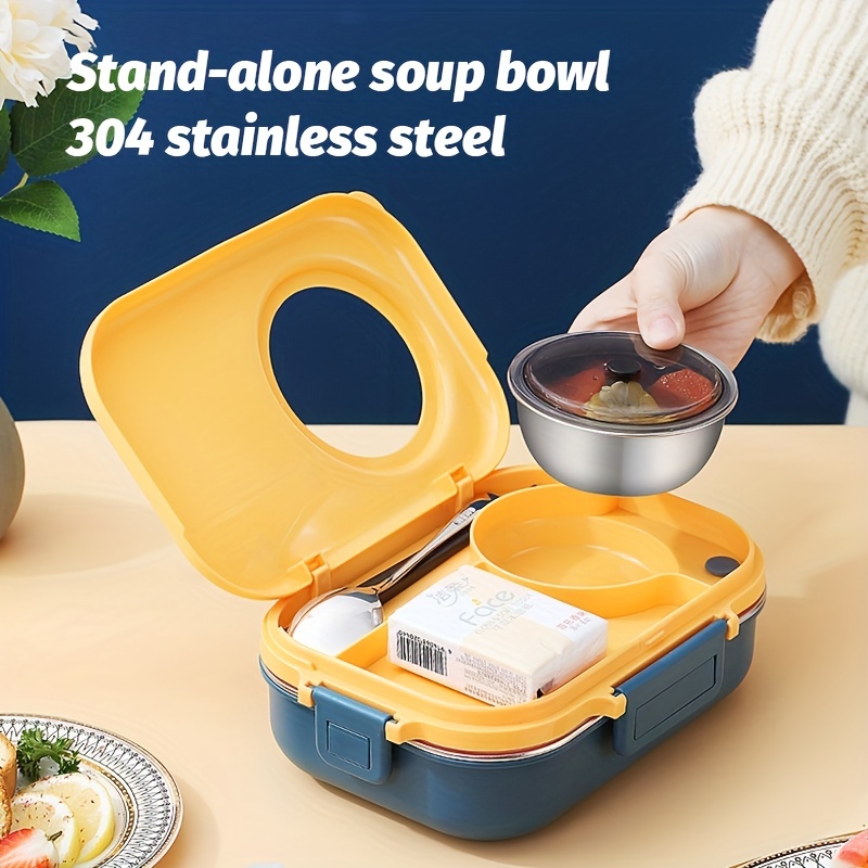 Stainless Steel Thermal Lunch Box With Cutlery, 2/3 Compartments