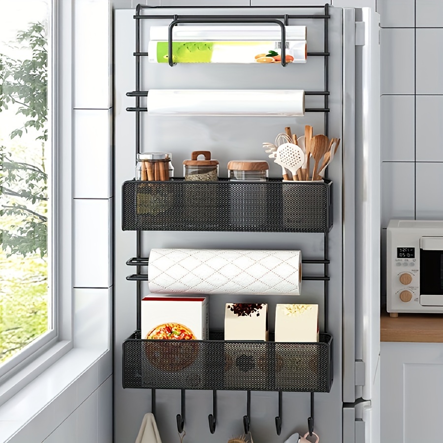 MOLANLY 4PCS Refrigerator Door Organizer Set, Fridge Hanging Mesh