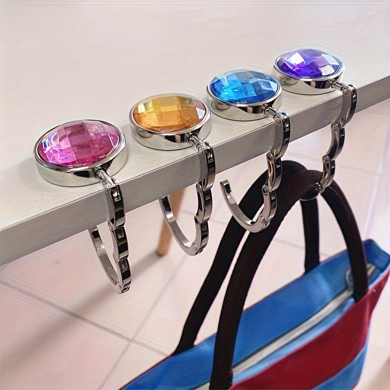 Creative Alloy Crystal Hooks Folding Bag Holder Tableside Bag hook