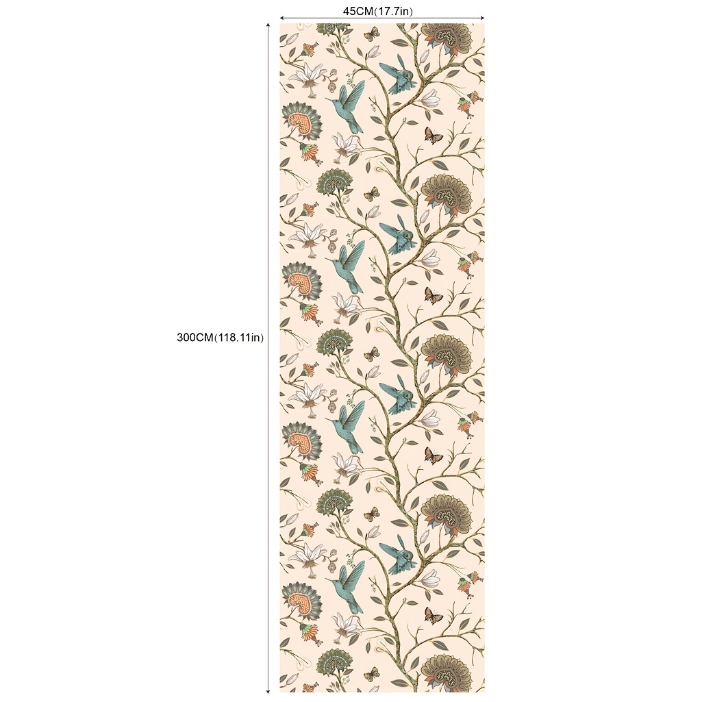  ZYMECH Papel tapiz decorativo colorido para pared, diseño de  flores frescas y hojas de pájaros, despegar y pegar, papel para decoración  del hogar, protege la superficie (W) 78.7 pulgadas de ancho