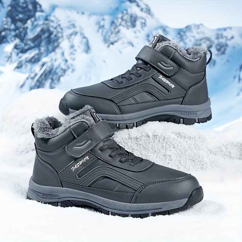 ANALEAF Men's Snow Boots - Winter Boots With Fur Lining, Non-Slip Sole & Warm Insulation - View #8