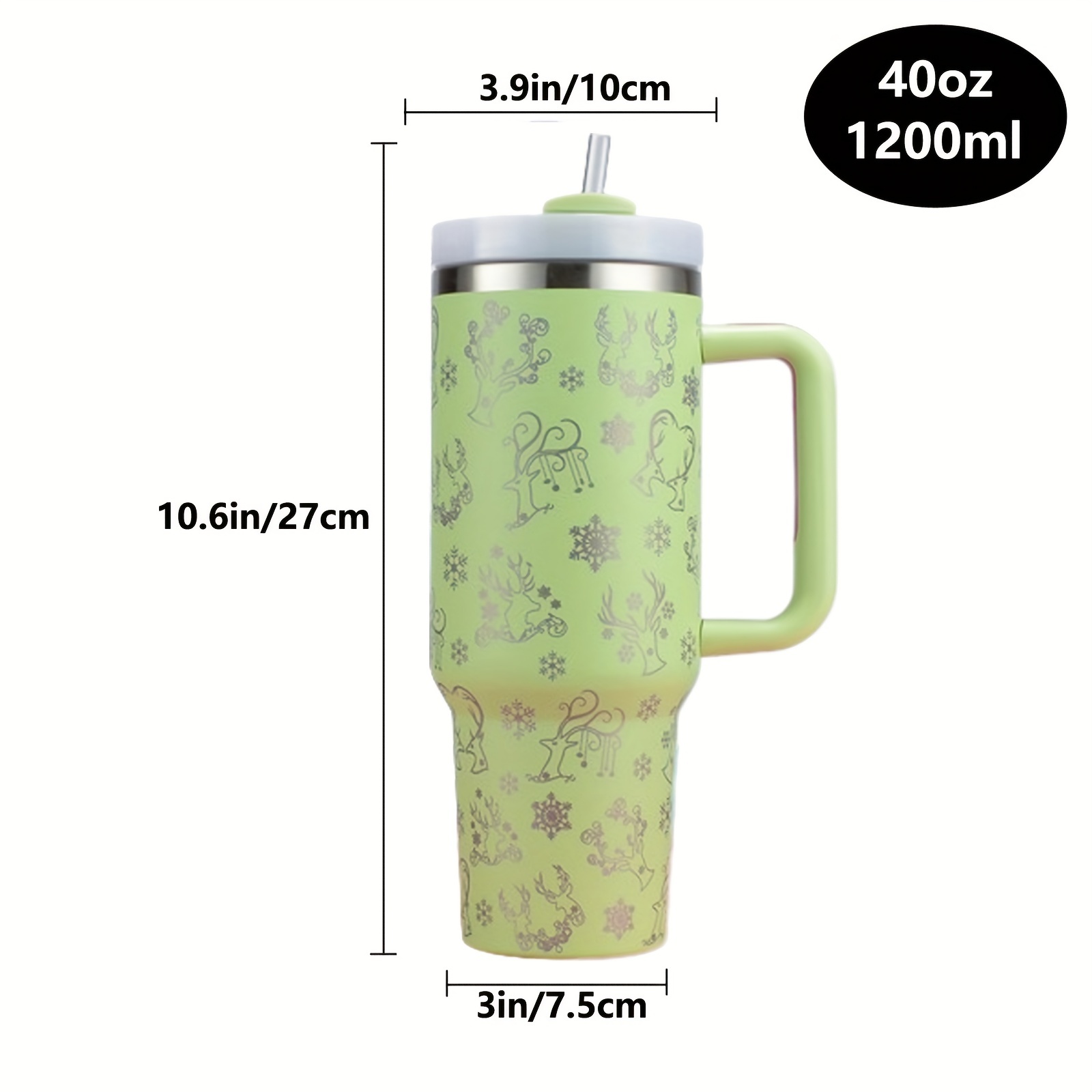 Christmas Tumbler With Lid And Straw, Stainless Steel Thermal Water Bottle  With Handle, Christmas Present, Santa Claus And Elk Pattern Cup, Portable  Drinking Cups, For Car, Home, Office, Summer Drinkware, Travel Accessories