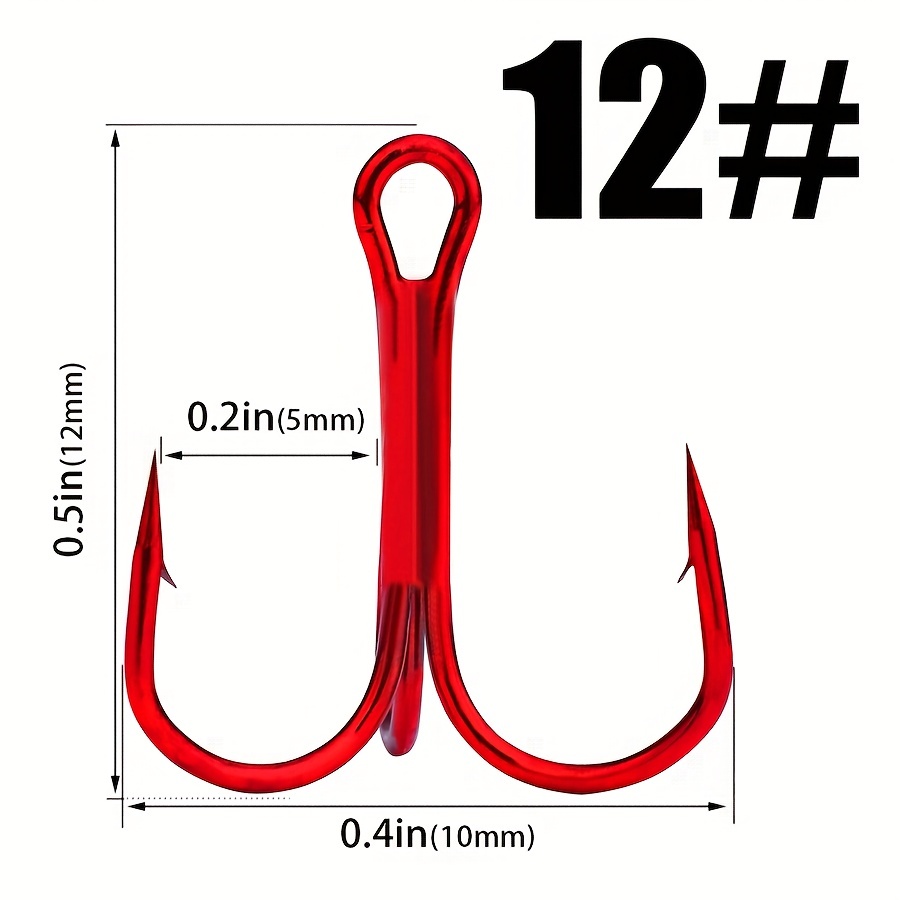 No.1 no.14 Iron Treble Hooks Sharp Red Soft Bait Hooks - Temu South Africa
